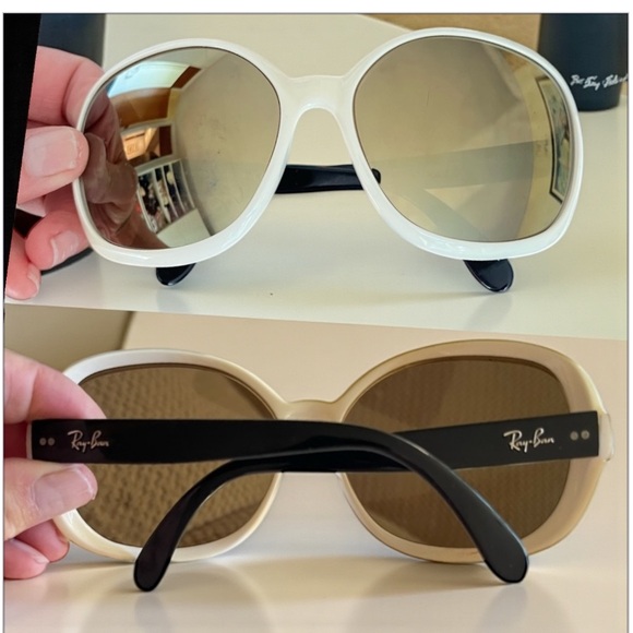 Ray-Ban Jackie Ohh IvorySunglasses Hold Mirrored Polarized Lenses